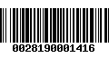 Código de Barras 0028190001416