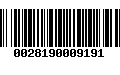 Código de Barras 0028190009191