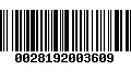 Código de Barras 0028192003609