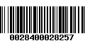 Código de Barras 0028400028257