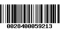 Código de Barras 0028400059213