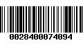 Código de Barras 0028400074094