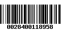 Código de Barras 0028400118958