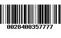 Código de Barras 0028400357777