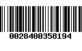 Código de Barras 0028400358194