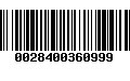 Código de Barras 0028400360999