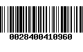 Código de Barras 0028400410960