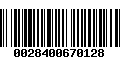 Código de Barras 0028400670128