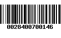 Código de Barras 0028400700146