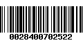 Código de Barras 0028400702522