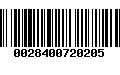 Código de Barras 0028400720205