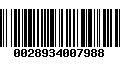 Código de Barras 0028934007988