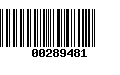 Código de Barras 00289481