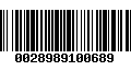 Código de Barras 0028989100689