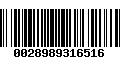 Código de Barras 0028989316516
