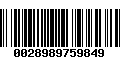 Código de Barras 0028989759849