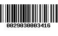 Código de Barras 0029030003416