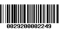 Código de Barras 0029200002249