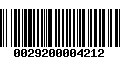 Código de Barras 0029200004212