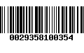 Código de Barras 0029358100354