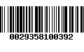 Código de Barras 0029358100392