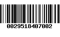 Código de Barras 0029518407002