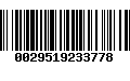 Código de Barras 0029519233778