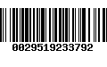 Código de Barras 0029519233792