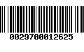 Código de Barras 0029700012625