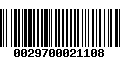 Código de Barras 0029700021108