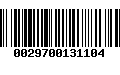 Código de Barras 0029700131104