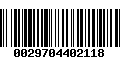 Código de Barras 0029704402118