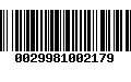 Código de Barras 0029981002179