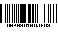 Código de Barras 0029981003909