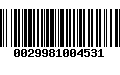 Código de Barras 0029981004531