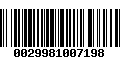 Código de Barras 0029981007198