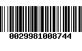 Código de Barras 0029981008744