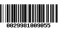 Código de Barras 0029981009055