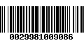 Código de Barras 0029981009086