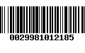 Código de Barras 0029981012185