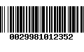 Código de Barras 0029981012352