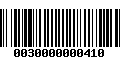 Código de Barras 0030000000410