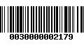 Código de Barras 0030000002179