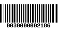 Código de Barras 0030000002186