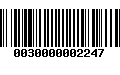 Código de Barras 0030000002247