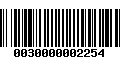 Código de Barras 0030000002254