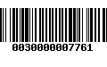 Código de Barras 0030000007761