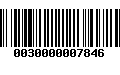 Código de Barras 0030000007846