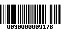 Código de Barras 0030000009178