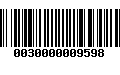 Código de Barras 0030000009598